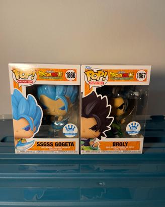 Funko pop 1866 SSGSS Gogeta e funko pop 1867 Broly