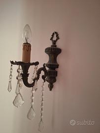 Set 3 Applique Vintage da Parete in Bronzo