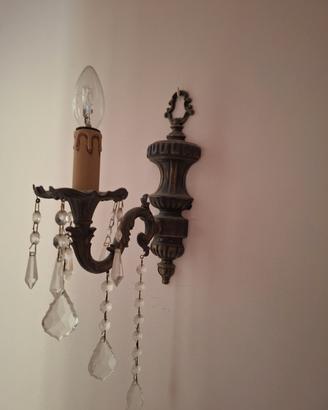 Set 3 Applique Vintage da Parete in Bronzo