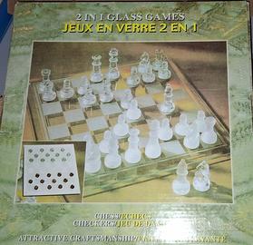 dama scacchi in glass vetro