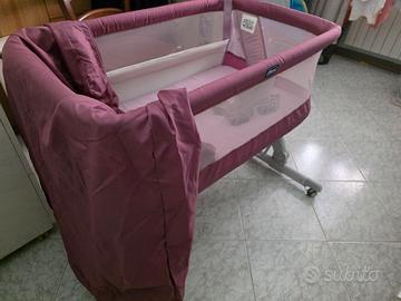 Chicco next2to me pop up  rosa con riduttore ingle