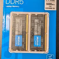 Crucial 64GB Kit (32GBx2) DDR5-5600 SODIMM
