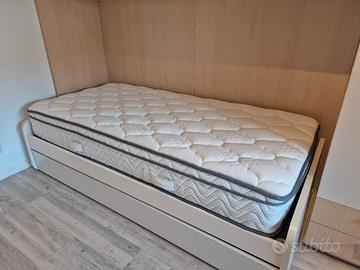 Letto singolo con secondo letto estraibile+materas