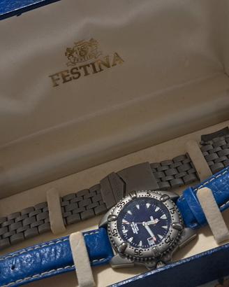 Orologio Festina uomo acciaio blu con bracciale 