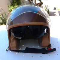 Casco moto tabacco in pelle