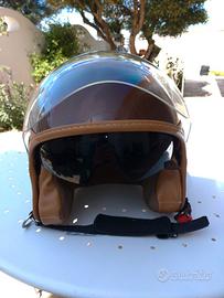 Casco moto tabacco in pelle