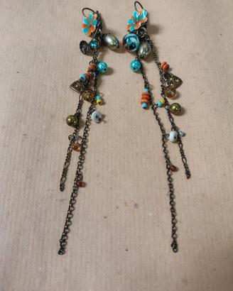 Orecchini lunghi pendenti stile Gipsy