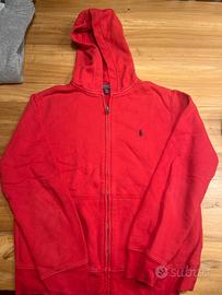 Felpa ralph lauren originale rosso anno 14-16