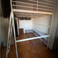 Letto doppio a soppalco + materasso (140x200)
