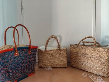 completo di n. 3 Borse in paglia 