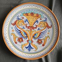 PIATTO DERUTA VINTAGE cm 36 DIPINTO A MANO COME NU