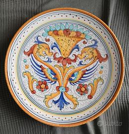 PIATTO DERUTA VINTAGE cm 36 DIPINTO A MANO COME NU