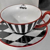 Tazzina a righe con teschio Killstar