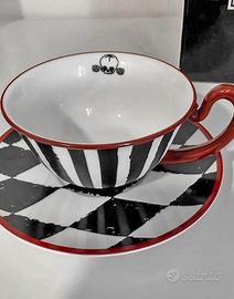 Tazzina a righe con teschio Killstar