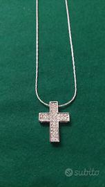 Collana in acciaio con pendente acciaio Swarovski