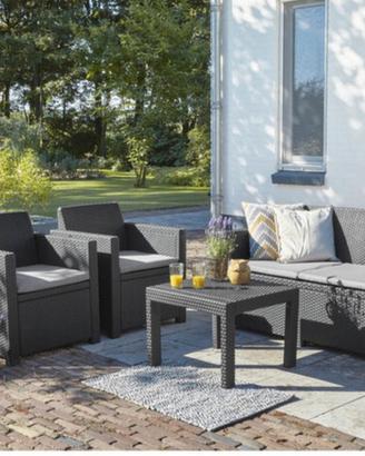 Set giardino kit divano 2 poltrone e tavolino