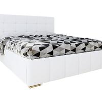 Letto matrimoniale, EcoPelle bianca-NUOVO