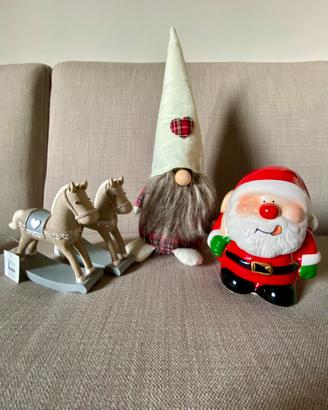 Babbo Natale+Gnomo + Cavalli a dondolo