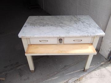 Tavolo da cucina anni 50/60 con piano in marmo