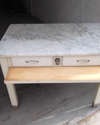 Tavolo da cucina anni 50/60 con piano in marmo