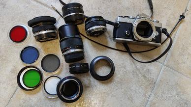 OLYMPUS OM10 MANUALE + ACCESSORI