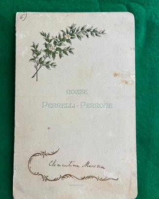 Antico menù di nozze
