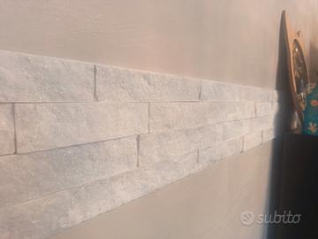 Rivestimento murale in quarzo naturale bianco