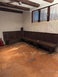 Grande Panca ad angolo legno massello robusta