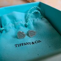 Orecchini Heart Tag in argento, mini