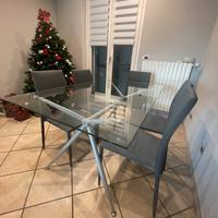 TAVOLO IN VETRO TEMPRATO TRASPARENTE