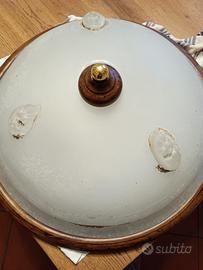 Plafoniera vintage in vetro satinato