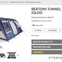 Tenda 5 posti Bertoni tunnel vip 5