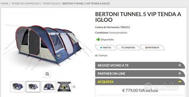 Tenda 5 posti Bertoni tunnel vip 5