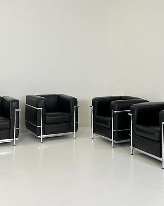 ALIVAR Coppia di Poltrone in Pelle nera