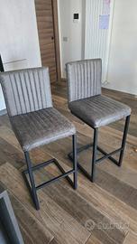 Set 2 sgabelli in similpelle grigio - Skugga