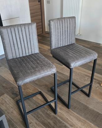 Set 2 sgabelli in similpelle grigio - Skugga