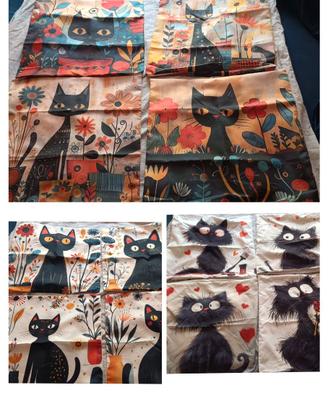 3 set da 4 federe 45x45cm Gatti NUOVE