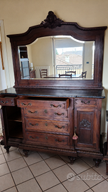 Credenza Comò fine ’800 con grande specchio