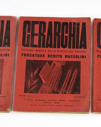GERARCHIA - RASSEGNA RIVOL.-1939-XVII numeri 2-6-8