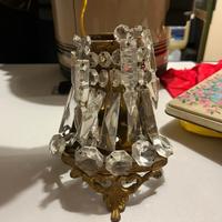 Coppia  lampade con cristalli pendenti Abat Jour