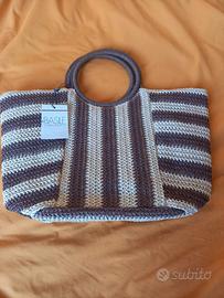 Borsa media da mare in paglia della Basile