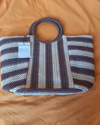 Borsa media da mare in paglia della Basile