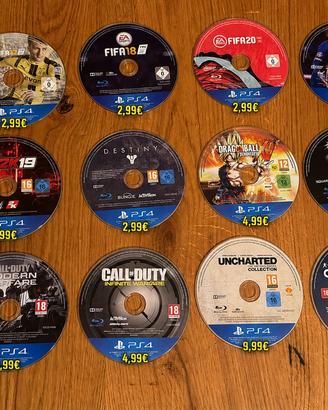 Set Giochi PlayStation 4 e 5. Prezzi in foto.