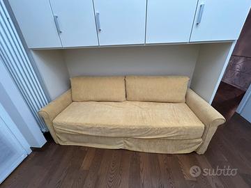 Divano letto 3 posti giallo ocra / pastello