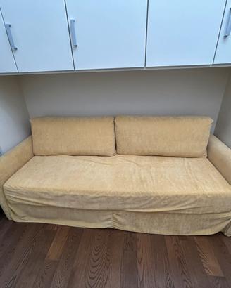 Divano letto 3 posti giallo ocra / pastello