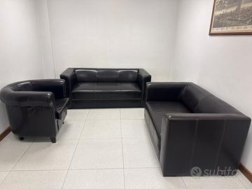 Set salotto 2 divani+poltrona similpelle ufficio