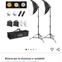 Set luci per set fotografico nuovo imballato