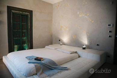 Letto matrimoniale Squaring Bonaldo  pelle bianca