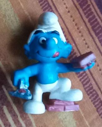Puffo "I Puffi" muratore originale anni '80