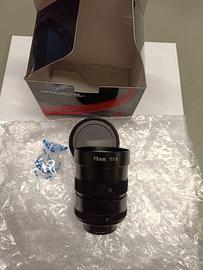 Obiettivo 75 mm fixed focal 1" C 75 mm F 1.8m